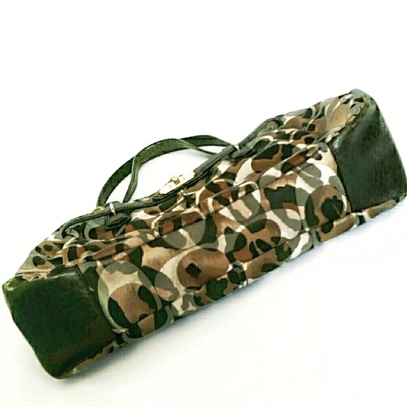 LIKE NEW COACH Brown & Gold Ocelot Print Satchel - Picture 6 of 9